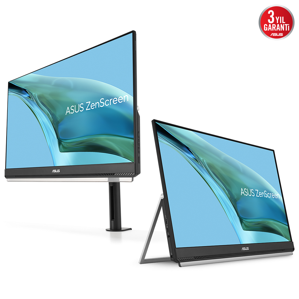 ASUS ZENSCREEN MB249C 23.8 TASINABILIR USB MONITOR IPS 1920x1080 5MS 75HZ HDMI USB-C MM VESA 3YIL MAT EKRAN EYECARE MONITOR resmi