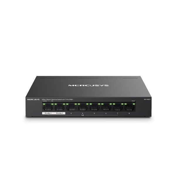 TP-LINK MERCUSYS MS108GP 8 PORT 10/100/1000 MASAÜSTÜ SWITCH (YÖNETİLEMEZ) resmi