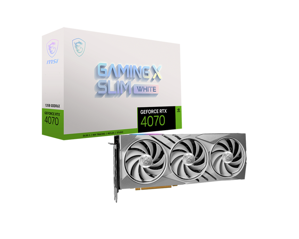 MSI VGA GEFORCE RTX 4070 GAMING X SLIM WHITE RTX4070 12GB GDDR6X 192B DX12 PCIE 4.0 X16 (3XDP 1XHDMI) resmi