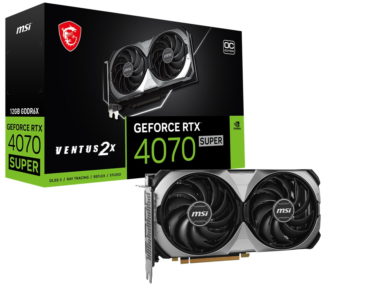 MSI VGA GEFORCE RTX 4070 SUPER 12G VENTUS 2X OC RTX4070S 12GB GDDR6X 192B DX12 PCIE 4.0 X16 (3XDP 1XHDMI) resmi