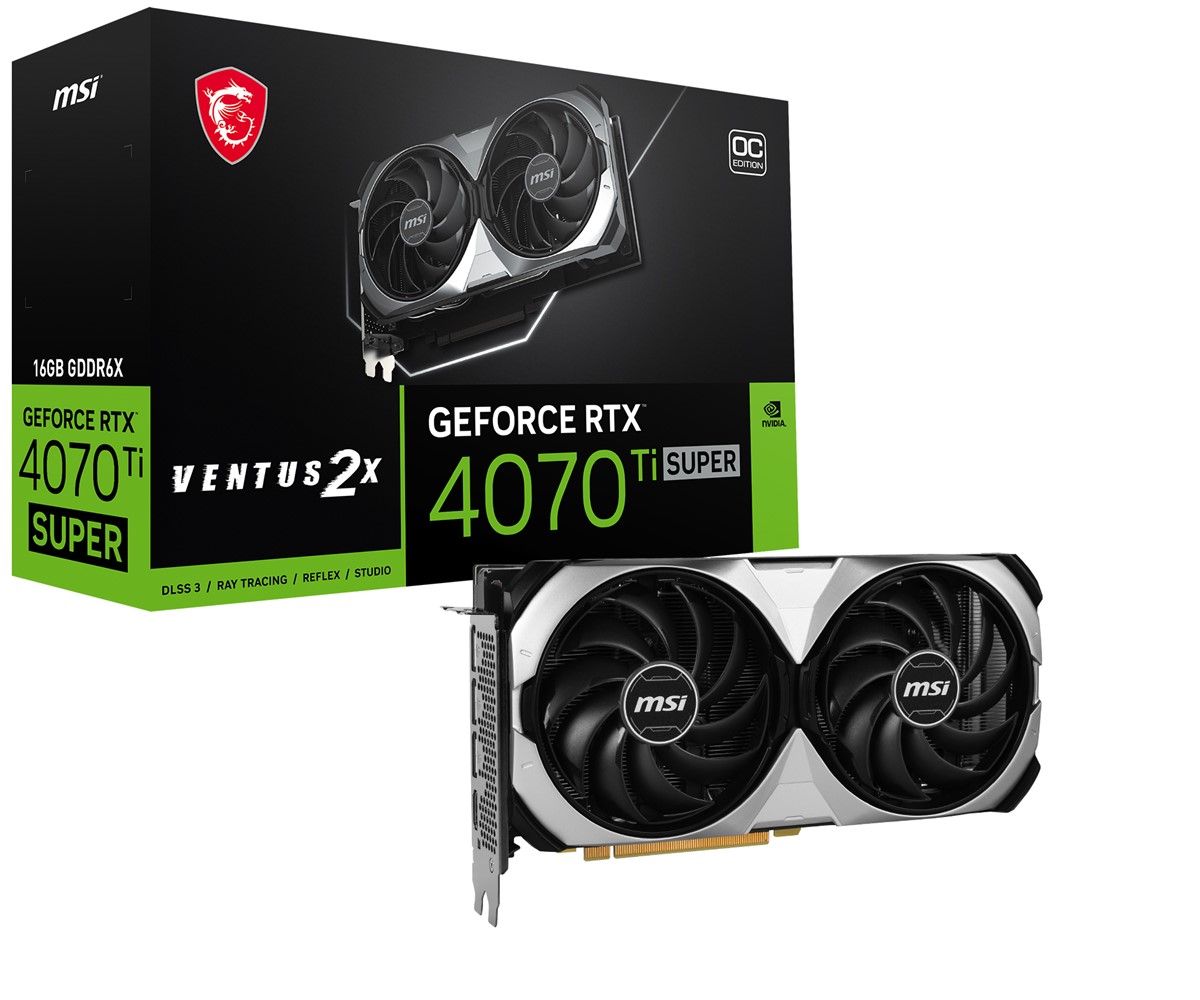 MSI VGA GEFORCE RTX 4070 TI SUPER 16G VENTUS 2X OC RTX4070TIS 16GB GDDR6X 256B DX12 PCIE 4.0 X16 (3XDP 1XHDMI) resmi