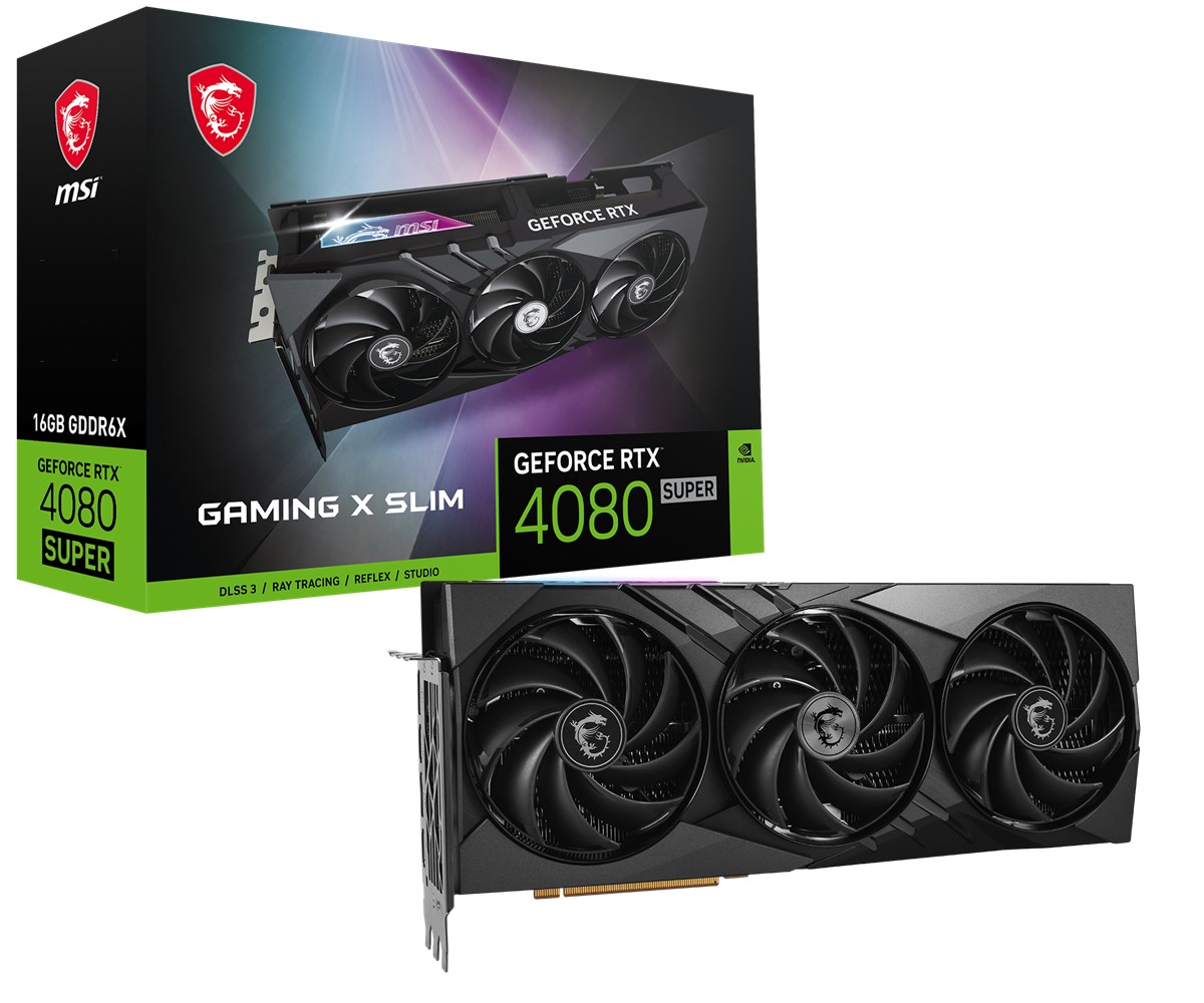 MSI VGA GEFORCE RTX 4080 SUPER 16G GAMING X SLIM RTX4080S 16GB GDDR6X 256B DX12 PCIE 4.0 X16 (3XDP 1XHDMI) resmi