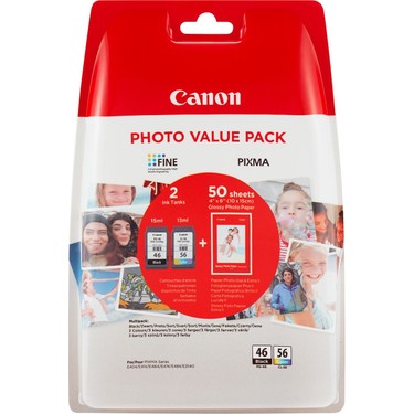 CANON 9059B006 PG-46L/CL-56 KARTUS 2LI PAKET KAGIT HEDIYELI resmi