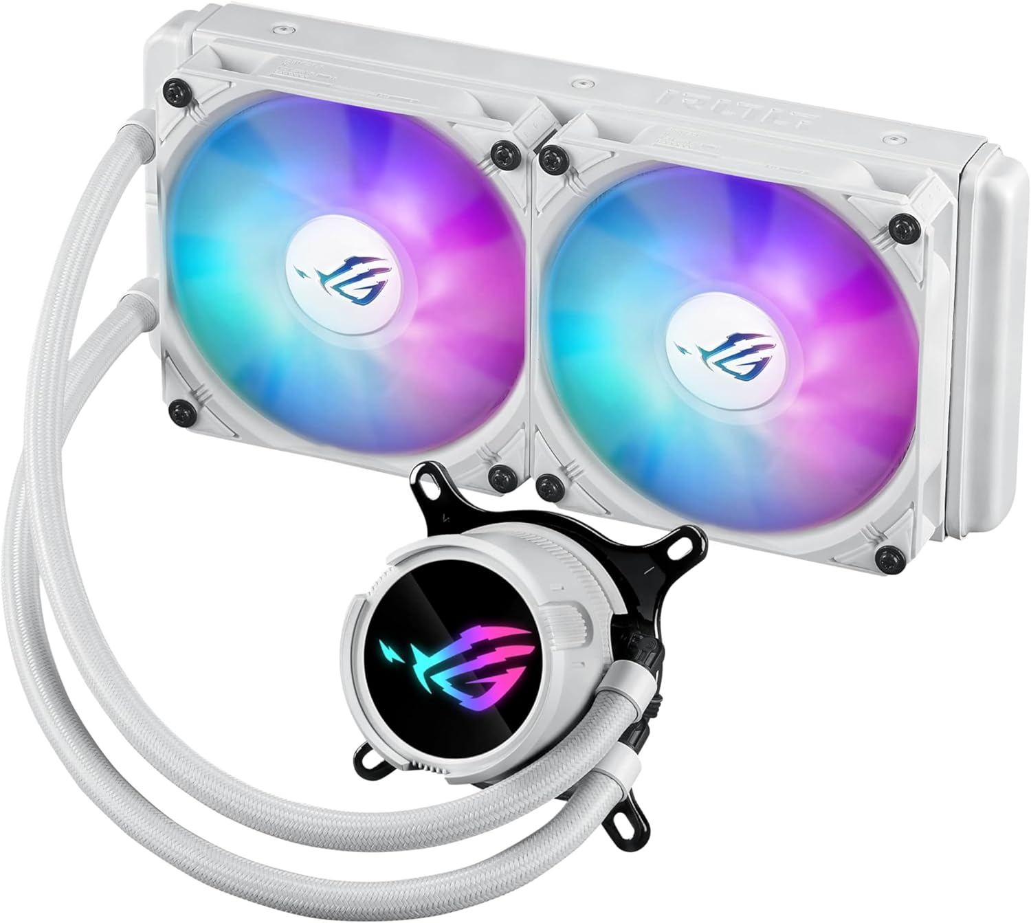 ASUS ROG STRIX LC III 240 ARGB AURA SYNC RGB 120MM*2 ADRESLENEBİLİR RGB FAN CPU SIVI SOĞUTUCUSU BEYAZ resmi