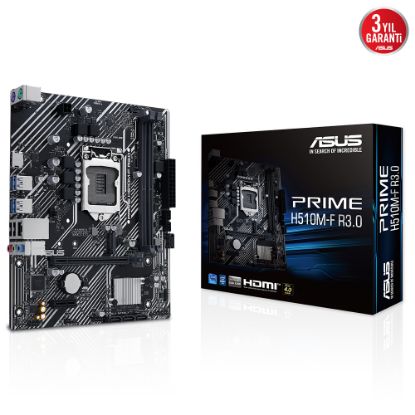 ASUS PRIME H510M-F R3.0 INTEL H470 LGA1200 DDR4 3200 HDMI M2 USB3.2 mATX ASUS 5X PROTECTION III ASUS Q-Design CrashFree BIOS 3 resmi