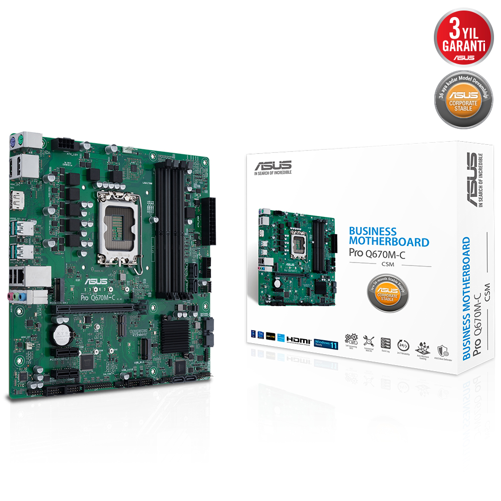 ASUS PRO Q670M-C-CSM INTEL Q690 LGA1700 DDR5 4800 2XDP HDMI ÇİFT M2 USB3.2 TPM MATX INTEL VPRO DESTEĞİ ASUS CONTROL CENTER EXPRESS HEDİYELİASUS PRO Q670M-C-CSM Intel Q670 LGA1700 DDR5 4800 2xDP HDMI Çift M2 USB3.2 TPM mATX Intel Vpro desteği. Asu resmi