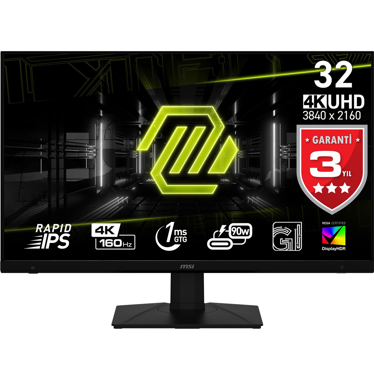 MSI 32 MAG 322UPF FLAT RAPID IPS 3840x2160 (UHD) 16:9 160HZ 1MS FREESYNC PREMIUM PRO GAMING MONITOR resmi