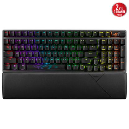ASUS ROG STRIX SCOPE II 96 WIRELESS OYUNCU KLAVYESİ 3 FARKLI BAGLANTI TURKCE TUS DİZİLİMİ (2.4GHz RF BLUETOOTH KABLOLU) ROG NX SNOW MEKANİK SWITCH AURA SYNC RGB VE BİLEK DESTEGİ BEYAZ resmi
