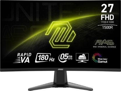 MSI 27 MAG 27C6F 1920x1080 (FHD) 16:9 CURVE 1500R VA 180HZ 1MS ADAPTIVE-SYNC GAMING MONITOR resmi