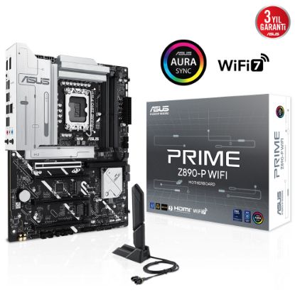 ASUS MB PRIME Z890-P WIFI INTEL Z890 LGA1851 DDR5 7600 DP HDMI USB4 4X M2 USB3.2 WIFI 7 + BT AURA RGB 2.5GBIT LAN ATX 14+1+2+1 GÜÇ AŞAMALARI THUNDERBOLT 4 ASUS AI TEKNOLOJİLERİ ASUS GLIDEX resmi