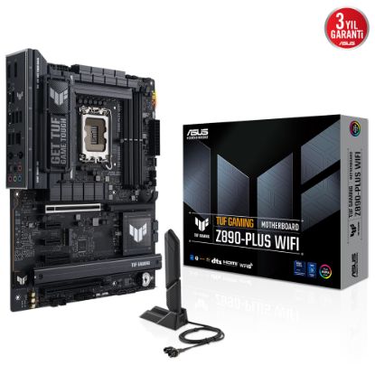 ASUS MB TUF GAMING Z890-PLUS WIFI INTEL Z890 LGA1851 DDR5 8600 DP HDMI USB4 4X M2 USB3.2 WIFI 7 + BT AURA RGB 2.5GBİT LAN ATX 16+1+2+1 GÜÇ AŞAMALARI THUNDERBOLT 4 EASY PC DIY ASUS AI TEKNOLOJİLERİ resmi