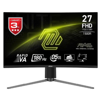 MSI 27 MAG 27C6PF 1920x1080 (FHD) 16:9 CURVE 1500R RAPID VA 180HZ 0.5MS (GTG) ADAPTIVE-SYNC GAMING MONITOR resmi