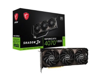 MSI VGA GEFORCE RTX 4070 TI SUPER 16G SHADOW 3X OC RTX4070TIS 16GB GDDR6X 256B DX12 PCIE 4.0 X16 (3XDP 1XHDMI) resmi