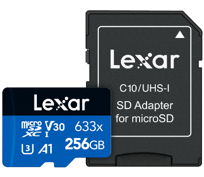 LEXAR 128GB LSDMI128BB633A 633X MICRO SDXC UHS-I WITH SD ADAPTER 100MB/S READ 45MB/S WRITE C10 A1 V30 U3 resmi