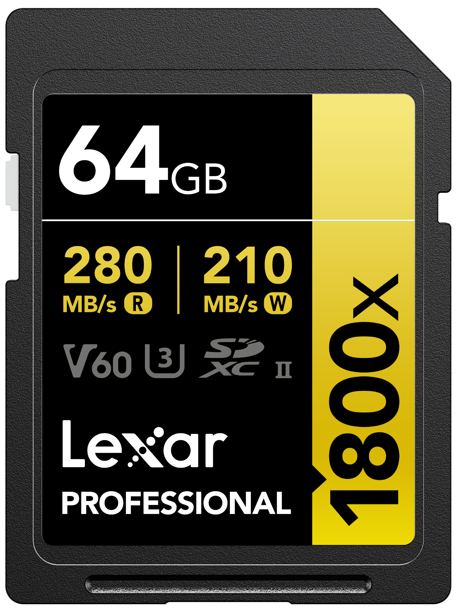 LEXAR 64GB LSD1800064G-BNNNG SD PROFESSIONAL 1800X SDXC UHS-II CARDS UP TO 280MB/S READ 210MB/S WRITE C10 V60 U3 resmi