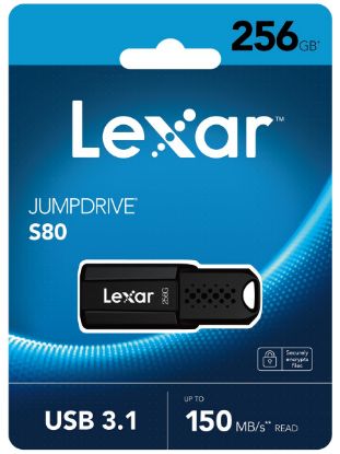 LEXAR 256GB LJDS080256G-BNBNG USB FLASH DRIVE JUMPDRIVE S80 USB 3.1 FLASH DRIVE UP TO 150MB/S READ AND 60MB/S WRITE resmi