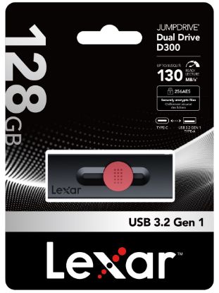 LEXAR 128GB LJDD300128G-BNBNG USB BELLEK DUAL TYPE-C AND TYPE-A USB 3.2 FLASH DRIVE UP TO 130MB/S READ resmi