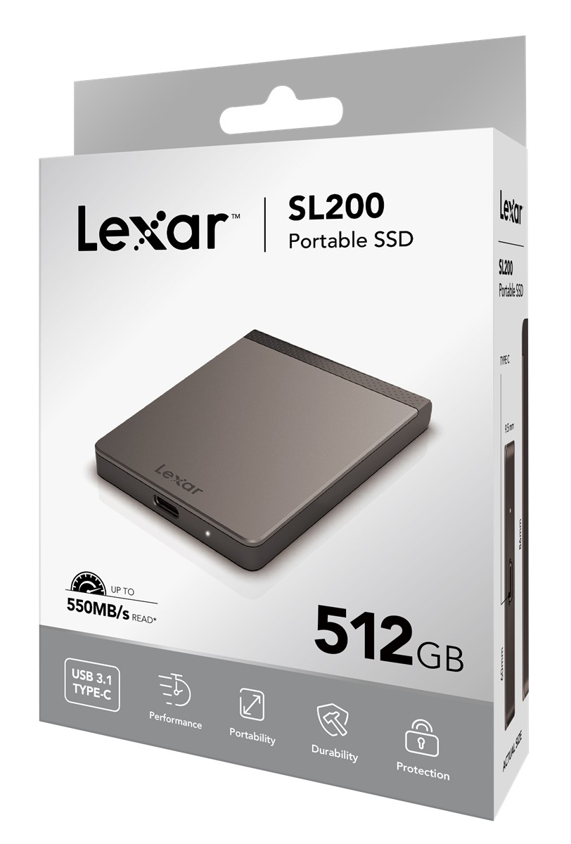 LEXAR 500GB LSL200X512G-RNNNU EXT.SSD 500GB UP TO 550MB/S READ AND 400MB/S WRITE resmi