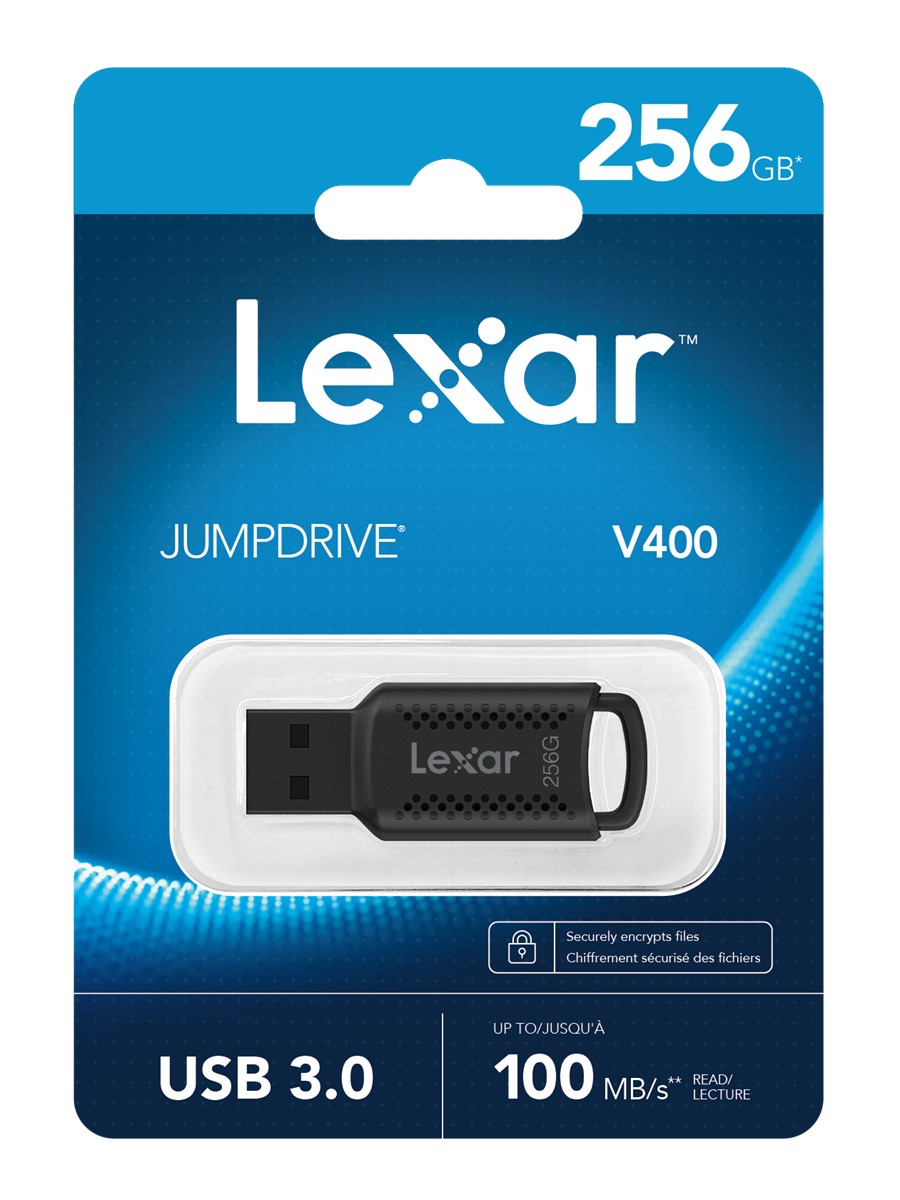 LEXAR 256GB LJDV400256G-BNBNG USB BELLEK JUMPDRIVE V400 USB 3.0 FLASH DRIVE UP TO 100MB/S READ resmi