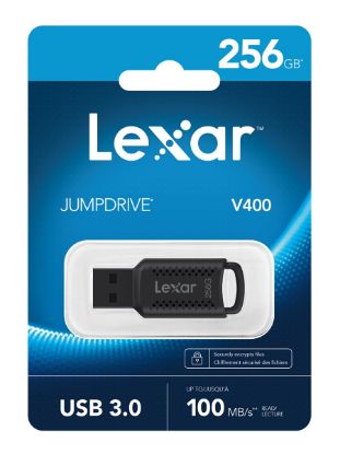 LEXAR 256GB LJDV400256G-BNBNG USB BELLEK JUMPDRIVE V400 USB 3.0 FLASH DRIVE UP TO 100MB/S READ resmi