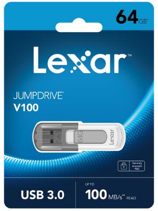 LEXAR 64GB LJDV100-64GABGY USB BELLEK JUMPDRIVE V100 USB 3.0 FLASH DRIVE resmi