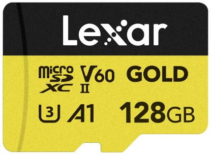 LEXAR 128GB LMSGOLD128G-BNNNG MICROSD GOLD MICROSDXC UHS-II CARDS UP TO 280MB/S READ 100MB/S WRITE C10 A1 V60 U3 resmi