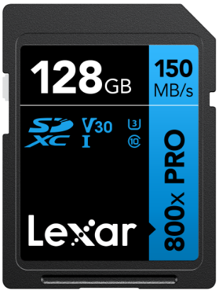 LEXAR 128GB LSD0800P128G-BNNNG SD PROFESSIONAL 800X PRO SDXC UHS-I CARDS UP TO 150MB/S READ 45MB/S WRITE C10 V30 U3 resmi