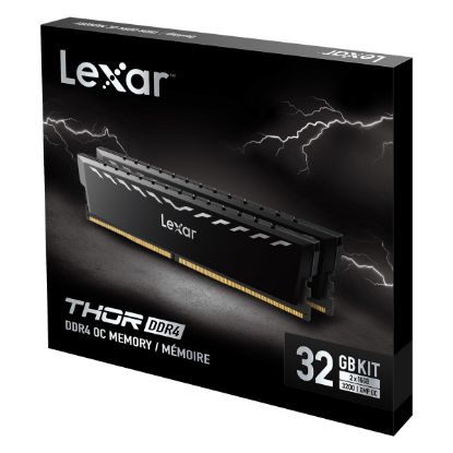 LEXAR THOR RAM DT GAMING DDR4 UDIMM 32GB KIT (2x16GB) 3200 XMP MEMORY WITH HEATSINK DARK GREY COLOR DUAL PACK LD4BU016G-R3200GDXG resmi