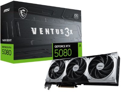 MSI VGA GEFORCE RTX 5080 16G VENTUS 3X OC PLUS RTX5080 16GB GDRR7 256 B DX12 PCIE 5.0 X16 (3XDP 1XHDMI) resmi