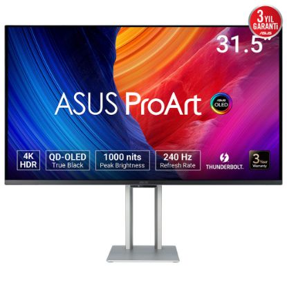 ASUS ProArt PA32UCDM 31.5 OLED 3840x2160 0.1ms 240Hz 250cd Hoparlör VESA 3YIL resmi