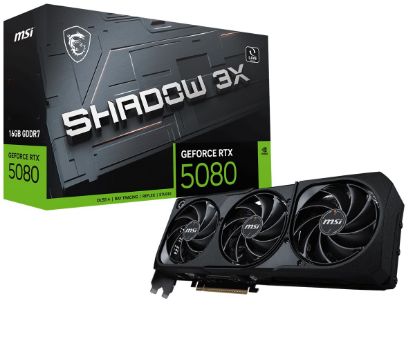 MSI VGA GEFORCE RTX 5080 16G SHADOW 3X RTX5080 16GB GDRR7 256 B DX12 PCIE 5.0 X16 (3XDP 1XHDMI) resmi