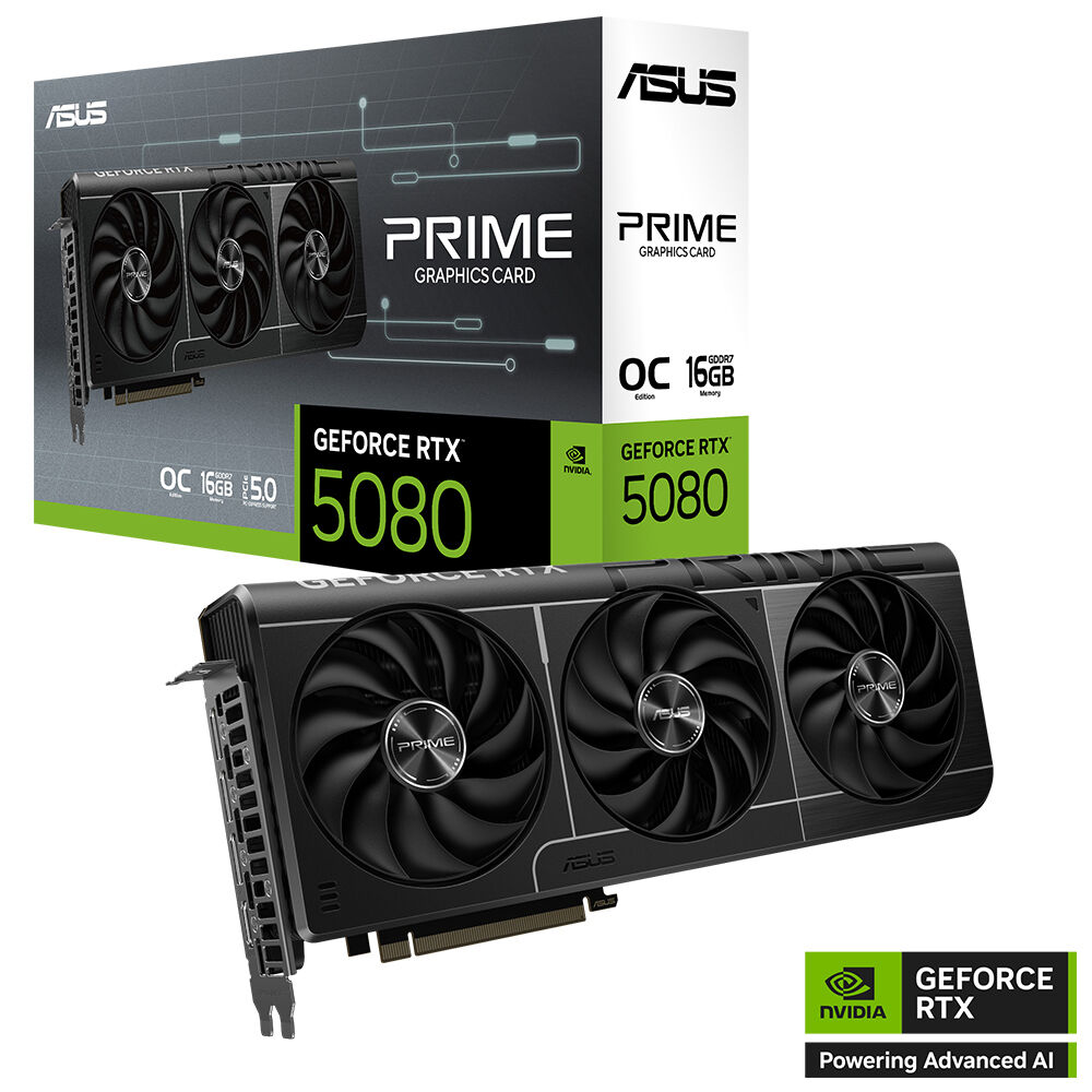 ASUS VGA PRIME-RTX5080-O16G-NVIDIA-GEFORCE-RTX 5080-16GB GDDR7-256bit--OC-HDMI-3xDP-DLSS4 EKRAN KARTI resmi