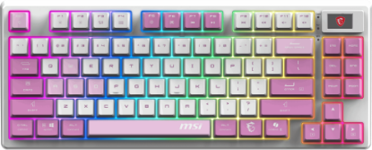 MSI GG FORGE GK600 TKL W VIOLET TR MEKANİK GAMING KLAVYE LCD EKRAN KTT HIFI LINEAR HOT-SWAPPABLE SWITCH PBT TUŞ TAKIMI RGB TR LAYOUT resmi