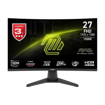 MSI 27" MAG 276CF E20 1920x1080 (FHD) 16:9 CURVE 1500R RAPID VA 200HZ 0.5MS FREESYNC PREMIUM GAMING MONITOR resmi