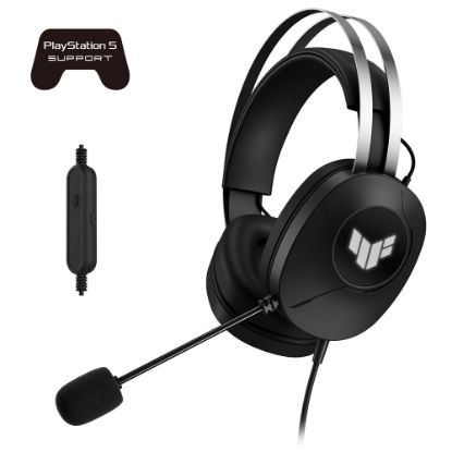 ASUS A302 TUF GAMING H1 GEN II KULAKLIK (HAFİF 297G, KABLOLU USB-A BAĞLANTISI, 40MM SÜRÜCÜLER, SANAL 7.1 ÇEVRESEL SES, TEAM-SPEAK SERTİFİKALI MİKROFON, DAYANIKLI KULAK YASTIKLARI, PC VE PS5 İÇİN) resmi