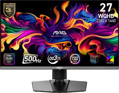 MSI 26.5" MAG 272QP QD-OLED X50 2560x1440 (WQHD) 16:9 FLAT QD-OLED 500HZ 0.03MS FREESYNC PREMIUM PRO PIVOT GAMING MONITOR resmi