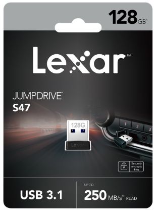 LEXAR 128GB LJDS47-128ABBK USB BELLEK JUMPDRIVE USB 3.1 S47 128GB BLACK PLASTIC HOUSING UP TO 250MB/S resmi
