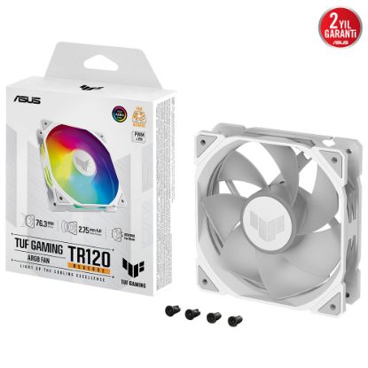 ASUS TUF TR120 REVERSE SOĞUTUCU KASA RADYATÖR FANI TERS HAVA AKIŞI ADRESLENEBİLİR ARGB 120MM BEYAZ resmi