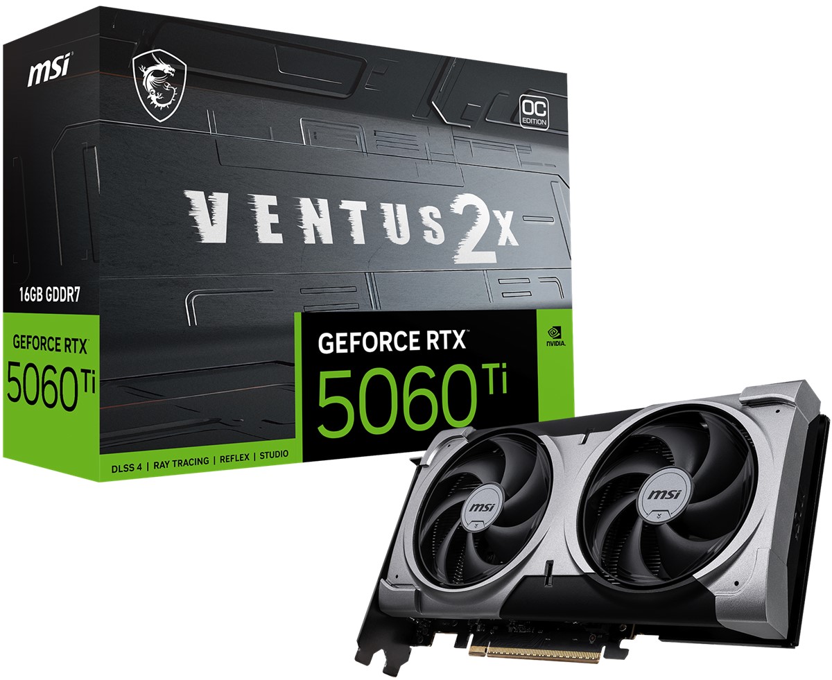 MSI VGA GEFORCE RTX 5060 TI 16G VENTUS 2X OC PLUS RTX5060TI 16GB GDDR7 128B DX12 PCIE 5.0 X16 (3XDP 1XHDMI) resmi