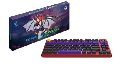 MSI GG FORGE TKL WIRELESS MLG EDITION RED US MEKANİK GAMING KLAVYE LCD EKRAN KTT HIFI LINEAR HOT-SWAPPABLE SWITCH PBT TUŞ TAKIMI RGB US LAYOUT resmi