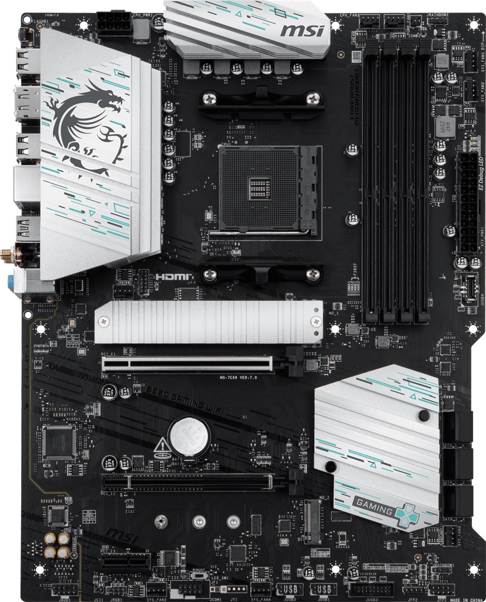 MSI B550 GAMING WIFI AM4 DDR4 4866(OC) HDMI DP 2x M.2 USB 10Gbps 1G LAN WIFI 5 ATX resmi