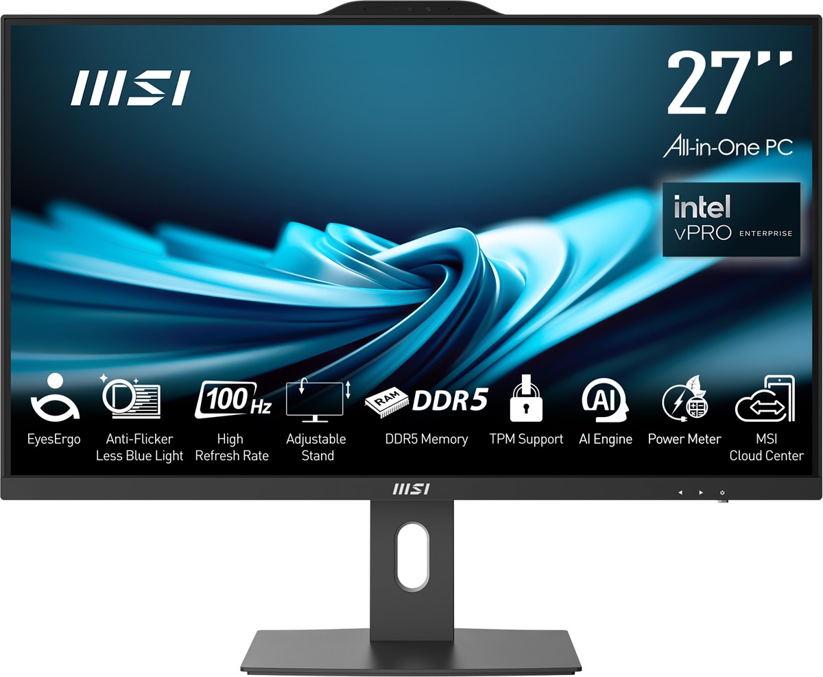 MSI PRO AP272P 14MQ-864EU 27 FHD (1920X1080) I7-14700 16GB DDR5 1TB SSD W11P SIYAH AIO PC resmi