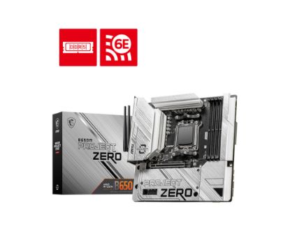 MSI MB B650M PROJECT ZERO AM5 DDR5 7600MHZ(OC) HDMI DP M.2 USB3.2 2.5G LAN WI-FI 6E MATX resmi