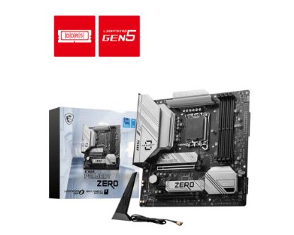 MSI MB B760M PROJECT ZERO SOKET 1700 DDR5 7800(OC) PCI-E ,M.2 USB3.2 HDMI,DP 1X 2.5G LAN WI-FI 6E MATX resmi