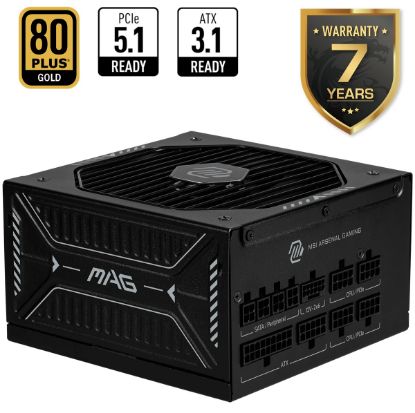 MSI PSU MAG A850GLS PCIE5 850W 80+ GOLD ATX 3.1 PCIE 5.1 2X 12V-2X6 POWER SUPPLY resmi