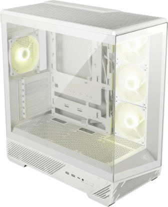 MSI MAG PANO 130R PZ WHITE TEMPERLİ CAM 3X120MM REVERSE AGRB 1X120MM ARGB FAN ATX BEYAZ PANORAMİK GAMİNG BİLGİSAYAR KASASI resmi