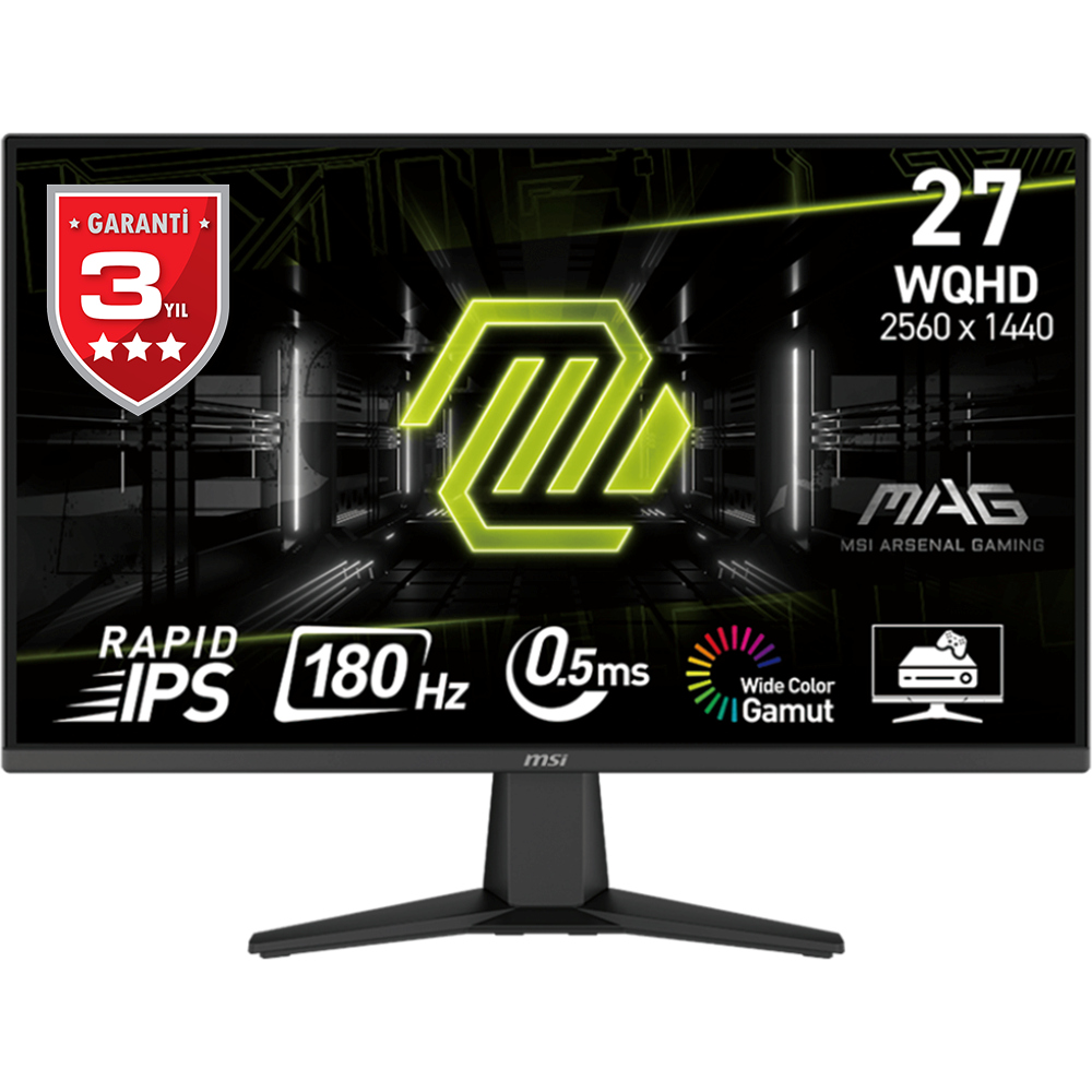MSI 27 MAG 275QF 2560x1440 (WQHD) 16:9 FLAT RAPID IPS 180HZ 0.5MS ADAPTIVE-SYNC GAMING MONITOR resmi