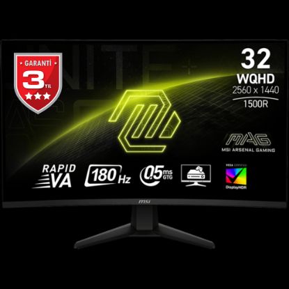 MSI 31.5 MAG 32CQ6F 2560x1440 (WQHD) 16:9 CURVE 1500R RAPID VA 180HZ 1MS ADAPTIVE-SYNC GAMING MONITOR resmi