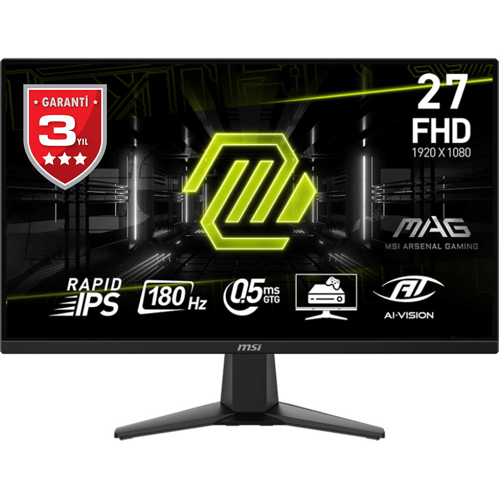 MSI 27 MAG 275F 1920x1080 (FHD) 16:9 FLAT RAPID IPS 180HZ 0.5MS(GTG) ADAPTIVE-SYNC GAMING MONITOR resmi