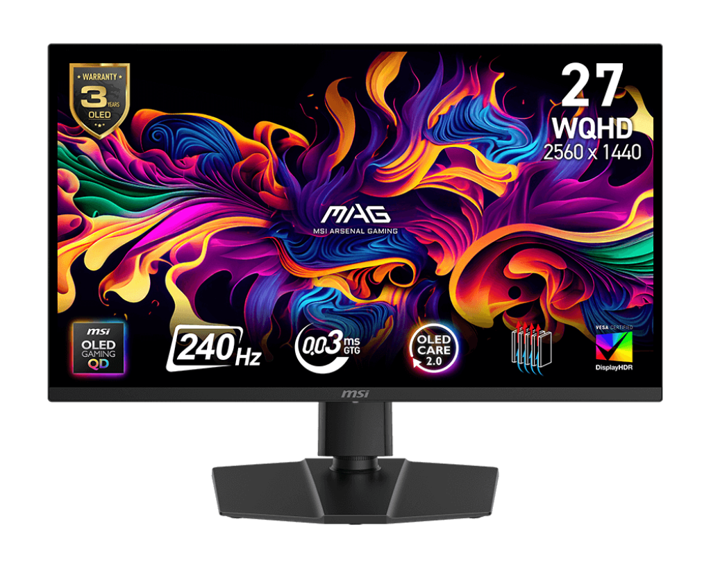 MSI 26.5 MAG 273QP QD-OLED X24 2560x1440 (WQHD) 16:9 FLAT QD-OLED 240HZ 0.03MS FREESYNC PREMIUM PRO GAMING MONITOR resmi